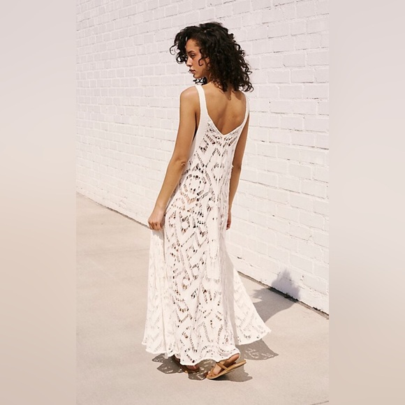 NWT Free People Bianca Fauxchet Midi Dress in Ivory White - new with tag! - Picture 2 of 5